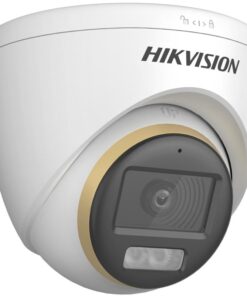 Hikvision dome security camera with lens and sensor.