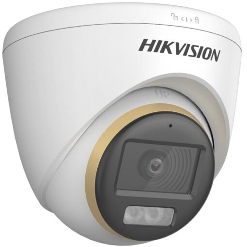 Hikvision dome security camera with lens and sensor.