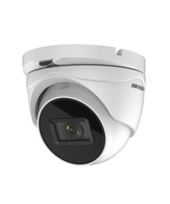 White dome security camera with lens