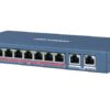 Eight-port network switch with uplink capability