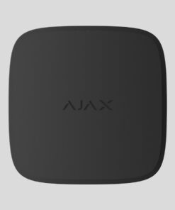 Black AJAX hub device on gray background.