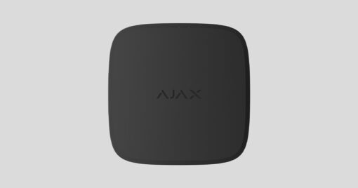 Black AJAX hub device on gray background.