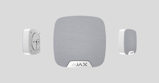 Three gray wireless speakers, front and side views