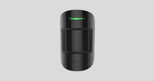 Black motion sensor with green indicator light